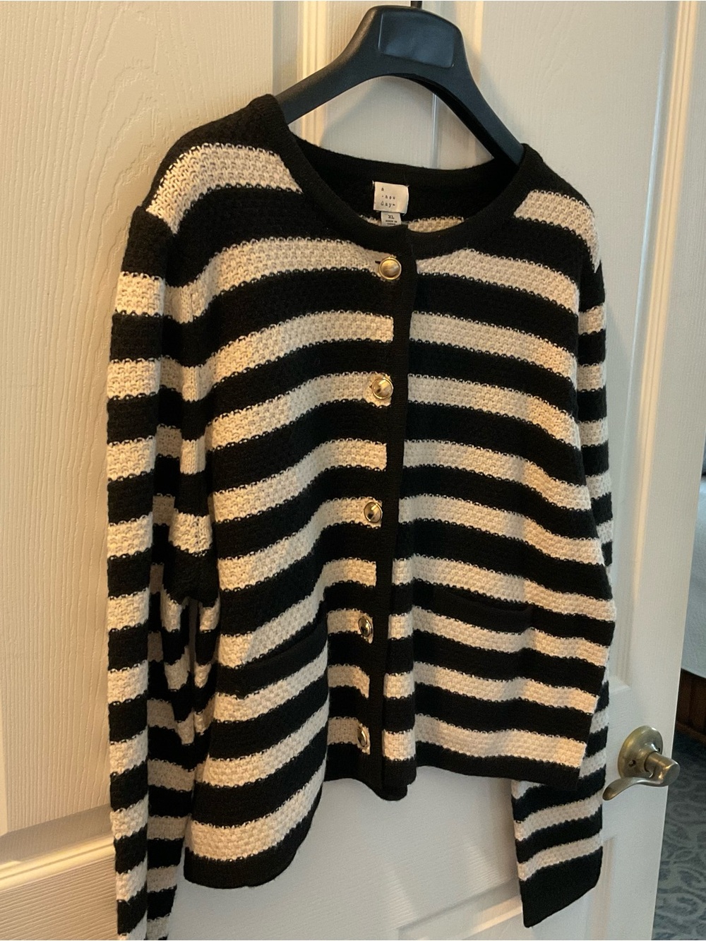 Black and Tan striped cardigan